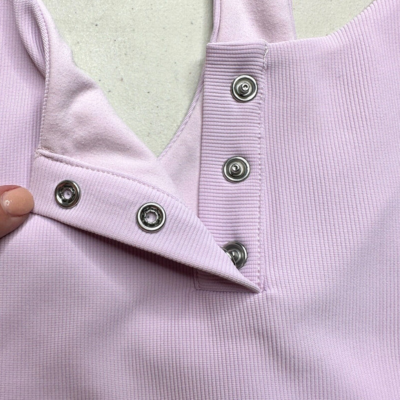 L*Space Ribbed Underdog Tank Sports Bra Racer Back Peony Women's Size Small NWT - Picture 5 of 9